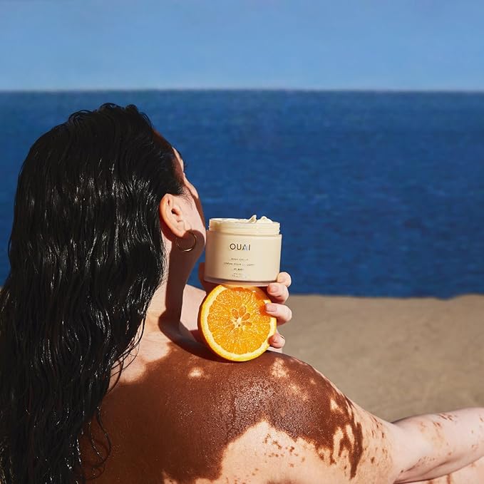 OUAI Body Cream, St. Barts - Hydrating Whipped Body Cream with Cupuaçu Butter, Coconut Oil and Squalane - Softens Skin and Delivers Healthy-Looking Glow - Sulfate-Free Skin Care (7.5 Oz)-Velvo Beauty