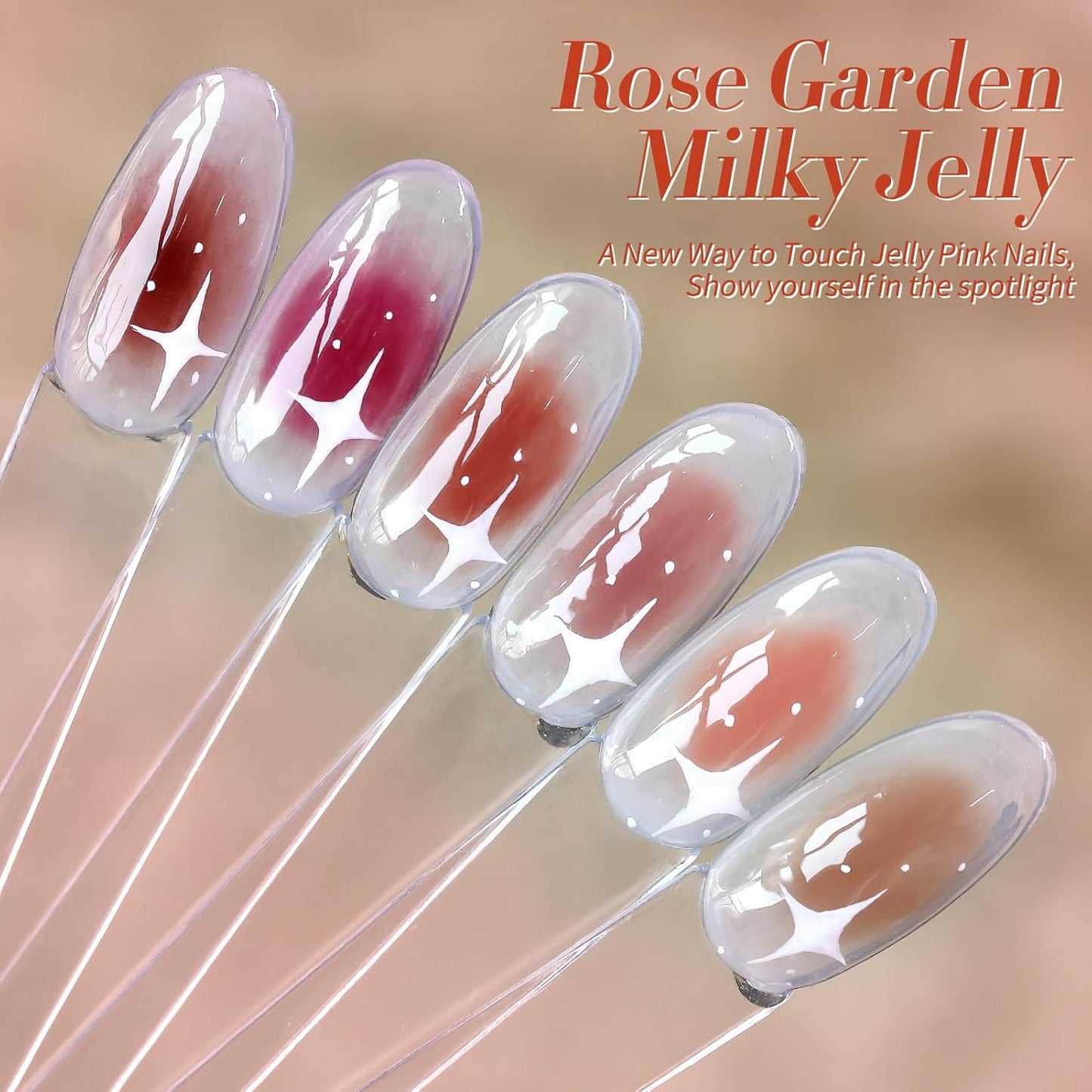 Born Pretty Jelly Burgundy Gel Nail Polish Fall Winter Jelly Blood Wine Red Brown Nude Purple Halloween Translucent Sheer Gel Polish Set Nail Art Varnish Manicure 6PCS-Velvo Beauty