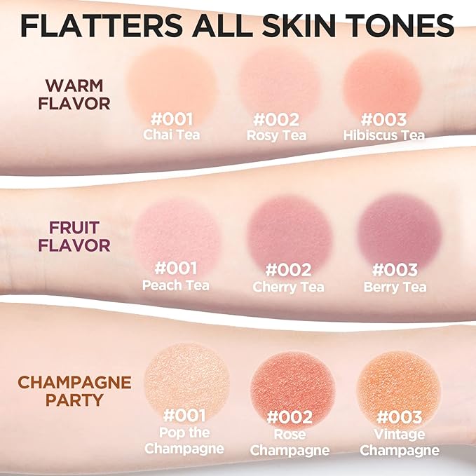 I'm Meme Palette - Afternoon Tea Blusher | Fruit Flavor for Cheek, Soft Pink, Peach, Lavender, 3 Shades Palette, Matte Powder Blush for Face & Cheeks, For All Skin Tones, 0.4oz-Velvo Beauty