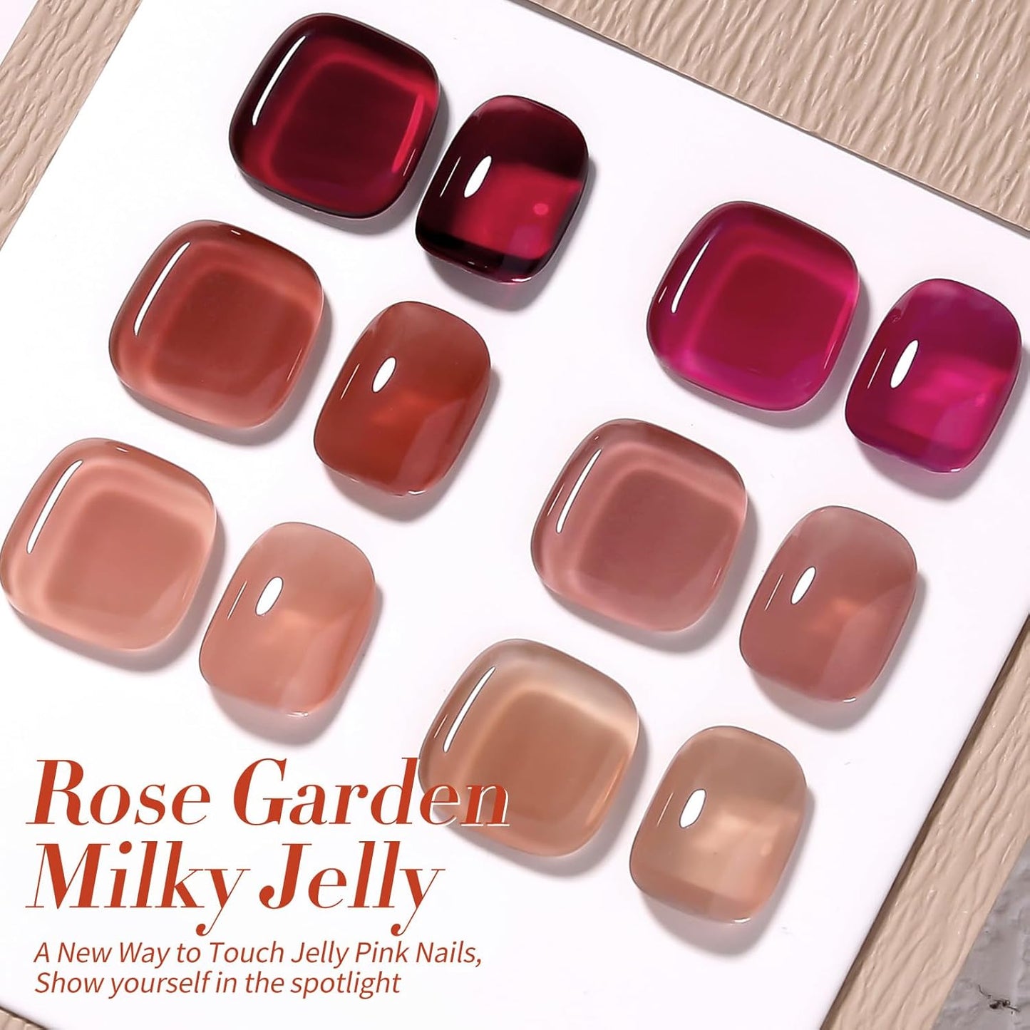 Born Pretty Jelly Burgundy Gel Nail Polish Fall Winter Jelly Blood Wine Red Brown Nude Purple Halloween Translucent Sheer Gel Polish Set Nail Art Varnish Manicure 6PCS-Velvo Beauty