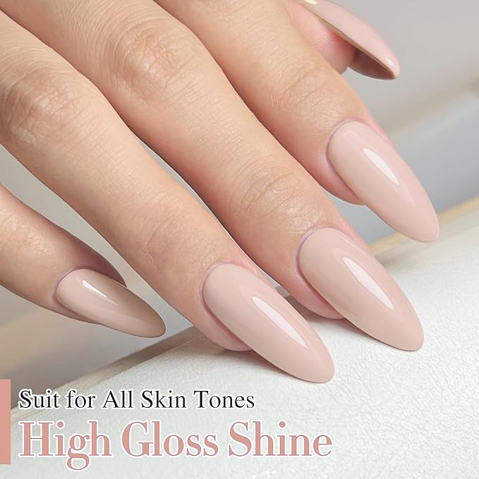 Double Rhythm Gel Polish Translucent Sheer Neutral Natural Light Milky Same Color Same Bottle 15ML Jelly UV Gel Polish Art DIY at Home (Nude Beige-A1119)-Velvo Beauty