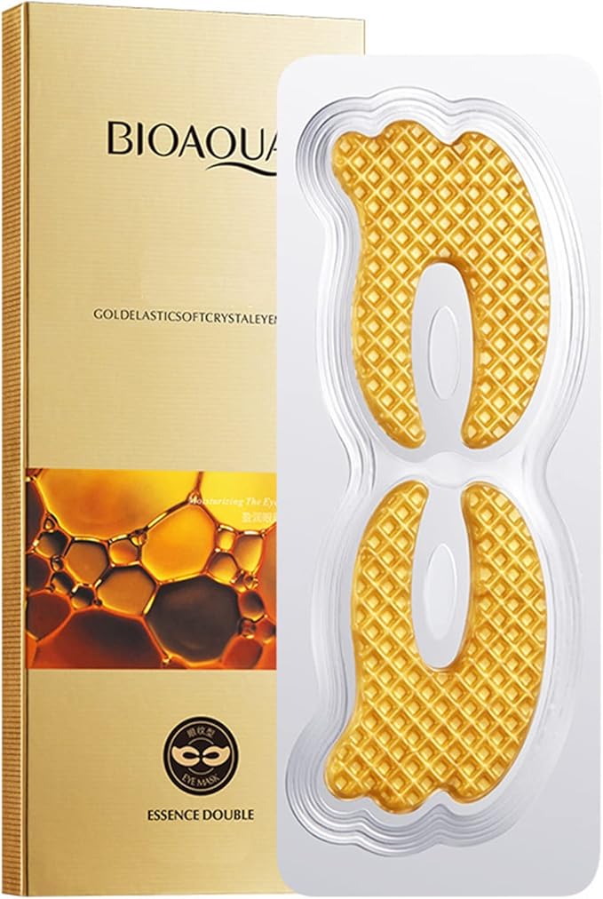 BIOAQUA Gold Elastic Soft Crystal Gel Eye Mask Hydrates Nourishes Moisturizing Face Skin Around The Eyes 12g x 5pcs-Velvo Beauty