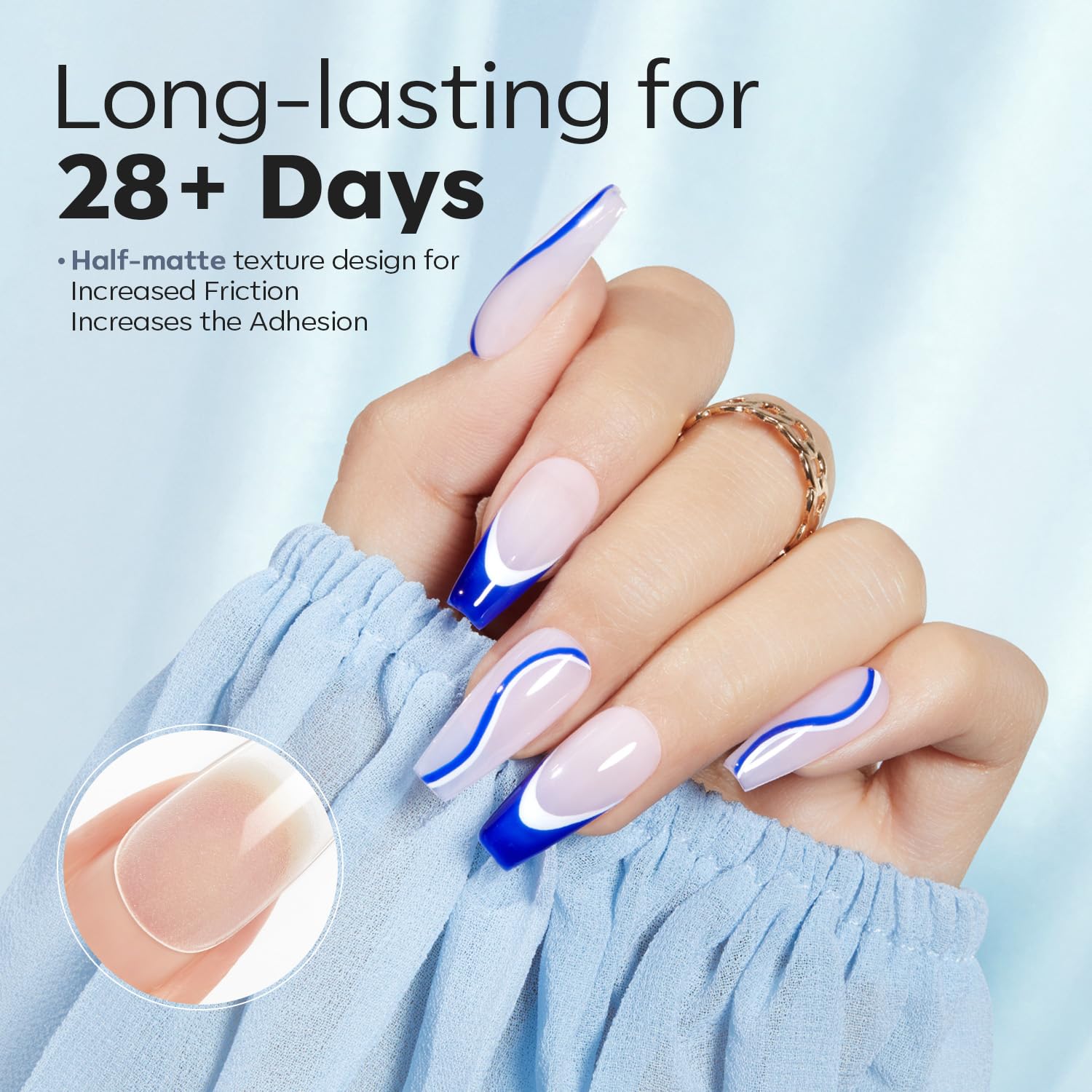 Modelones Medium Coffin Fake Nail Tips - 510Pcs Gel Tips Pre-shaped Half Matte Full Cover Clear Acrylic Gel Kit False Press on Nails for Extension DIY Salon 15Sizes-Velvo Beauty