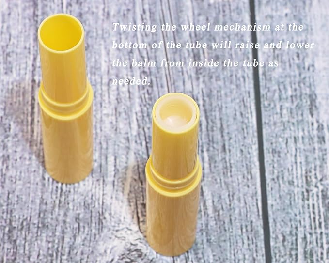 0.14oz Empty Flavored Lip Balm Container Tubes Plastic Homemade Moisturizing Lip Stick with Caps Bulk Fit for Women Adult DIY Making Supplies, 25 Count (Yellow)-Velvo Beauty
