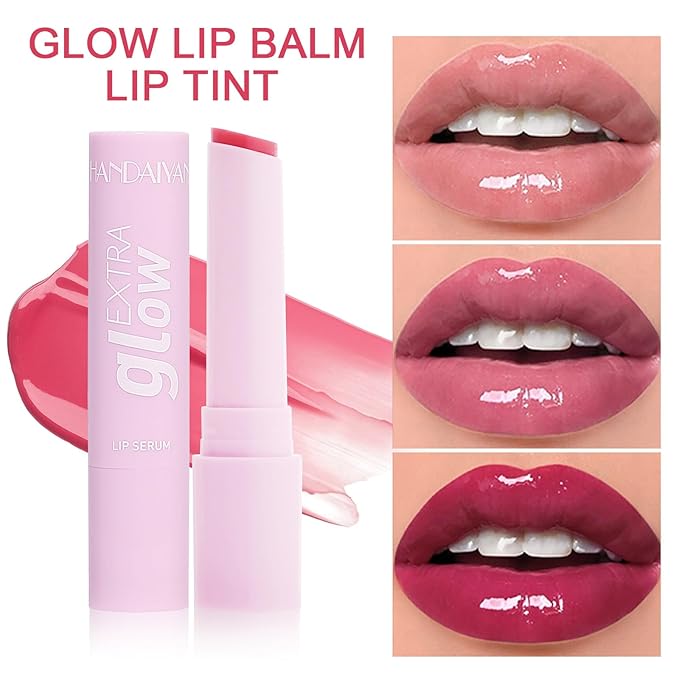 MUESCHER Glow Lip Balm Plumping Moisturizing Lip Balm For Dry Cracked Lips, Moisturizer Nourishing Lip Balm Lip Care Vegan Tinted Lip Balm, Dewy Glassy Lip Balm Shine Lips Plumper Jelly Lipstick(05#)-Velvo Beauty