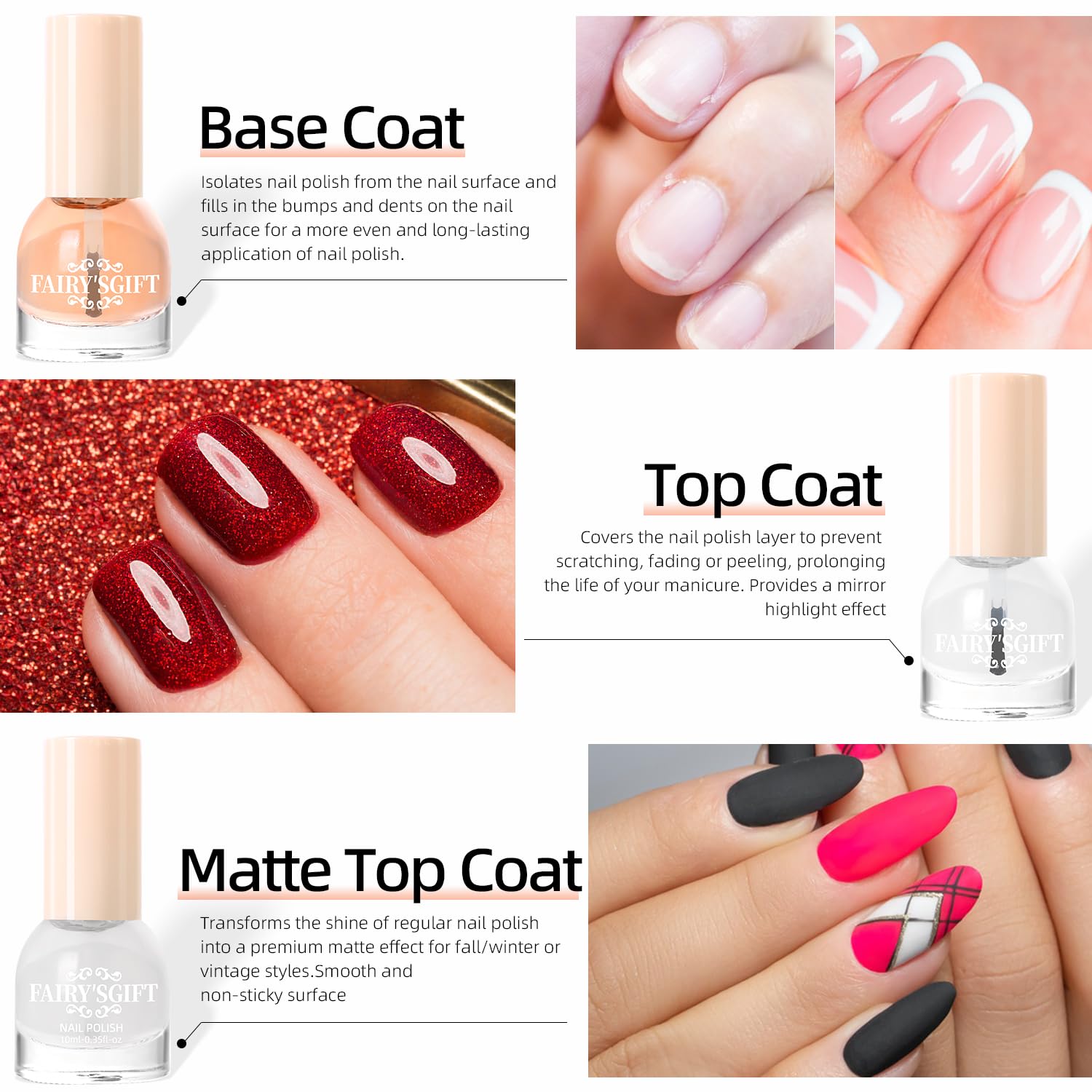 Major Dijit Nail Polish Quick Dry Nail Polish Nail Art Varnish (Base Shiny Matte Top Coat, 10 ML)-Velvo Beauty