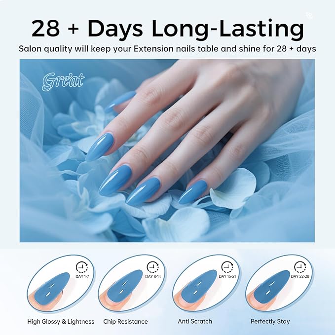 JEWHITENY Poly Nail Gel Kit 14 Colors Purple Nude Grey Black Blue Glitter Tones Starter Kit with UV Lamp Matte & Glossy Top & Base Coat All-in-One Designs DIY At Home-Velvo Beauty