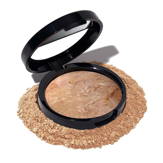 LAURA GELLER NEW YORK Award-Winning Baked Balance-n-Brighten Color Correcting Powder Foundation - Medium - Buildable Light to Medium Coverage - Demi-Matte Natural Finish-Velvo Beauty
