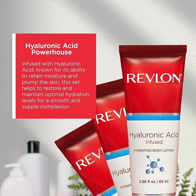 REVLON Get Carried Away Trio Hydrating Travel Set, Hyaluronic Acid Infused, Hydrating Body Wash, Body Lotion, Exfoliating Body Scrub, 3 Count (2.88 fl oz)-Velvo Beauty