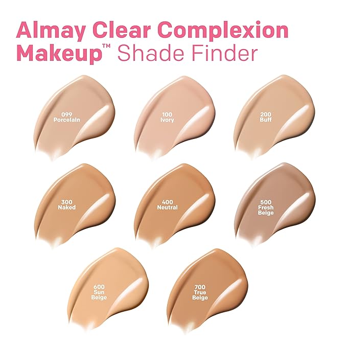 Almay Clear Complexion Acne Foundation Makeup with Salicylic Acid - Lightweight, Medium Coverage, Hypoallergenic, Fragrance-Free, for Sensitive Skin, 705 Toast, 1 fl oz.-Velvo Beauty
