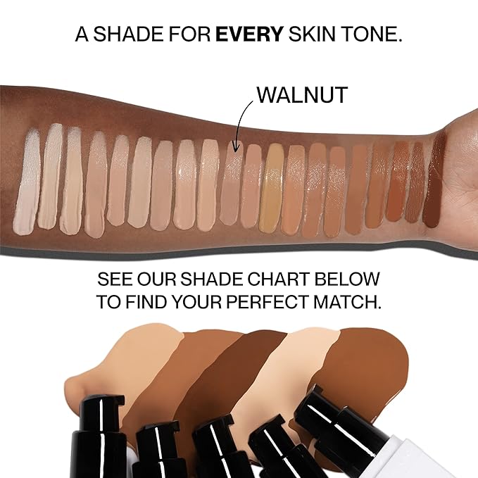 HIDE PREMIUM Liquid Foundation, Multi-Use Waterproof Foundation, Medium/Full Coverage Foundation, Shades for All Skin Types (See Shade Finder), Walnut, 1 fl oz-Velvo Beauty