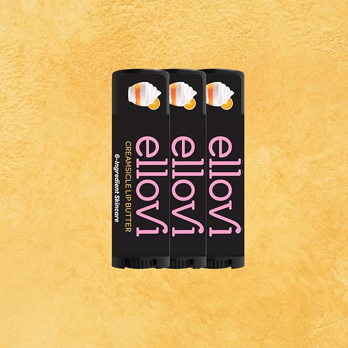 Natural Lip Butter Lip Balm - Creamsicle - Pure Enough to Eat - Made With Just 6 Vegan Ingredients - 100% Natural & Organic Moisturizing Lip Care for All Day Hydration (3-Pack)-Velvo Beauty