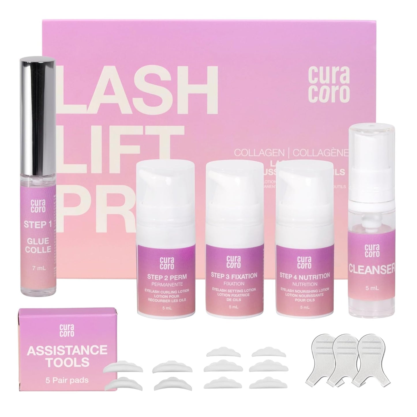 Curacoro Lash Lift Kit - Professional Eyelash Perm Kit, Semi-Permanent Lash Curling, Nourishing Collagen, Hygiene Safe & Easy to Clean, All-in-One for Professional Use-Velvo Beauty
