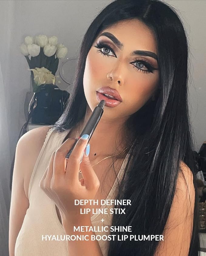 VASANTI Hyaluronic Boost Lip Plumper - Non-Sticky Lightweight Cosmetics for Soft Hydrated Lips (Metallic Shine)-Velvo Beauty