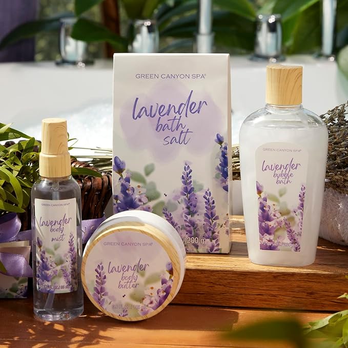 Spa Gift Baskets for Women, 10Pcs Lavender Spa Kit for Women, Bath Gift Set with Bubble Bath,Body Lotion Bath and Body Gift Set Christmas Gift Basket for Her Mothers Day Gifts for Mom-Velvo Beauty