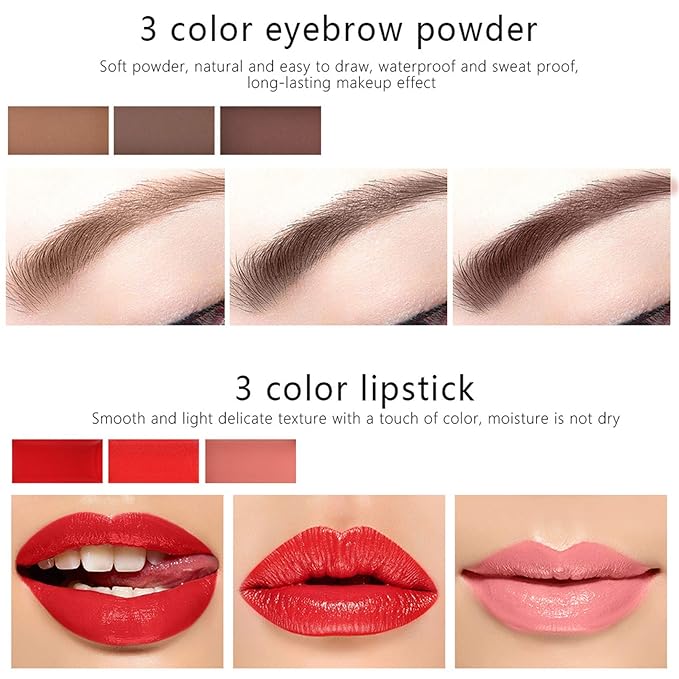 98 Colors All in one Makeup Gift Set Holiday Birthday Beauty Cosmetic Essential Starter Bundle Include 68 Eyeshadow Palette, 8 Blush, 4 Compact Powder, 3 Lipstick, Eyebrow Pencil, Lip Liner-Velvo Beauty