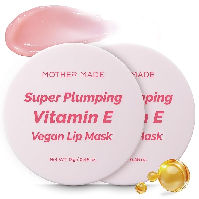 Natural Plumping Vitamin E Lip Mask 2EA | Hydrating Lip Moisturizer For Soft, Smooth, Plump Lips, Infused with Natural Oils, Organic Shea Butter, Collagen, Korean Skincare, Lip Gloss-Velvo Beauty