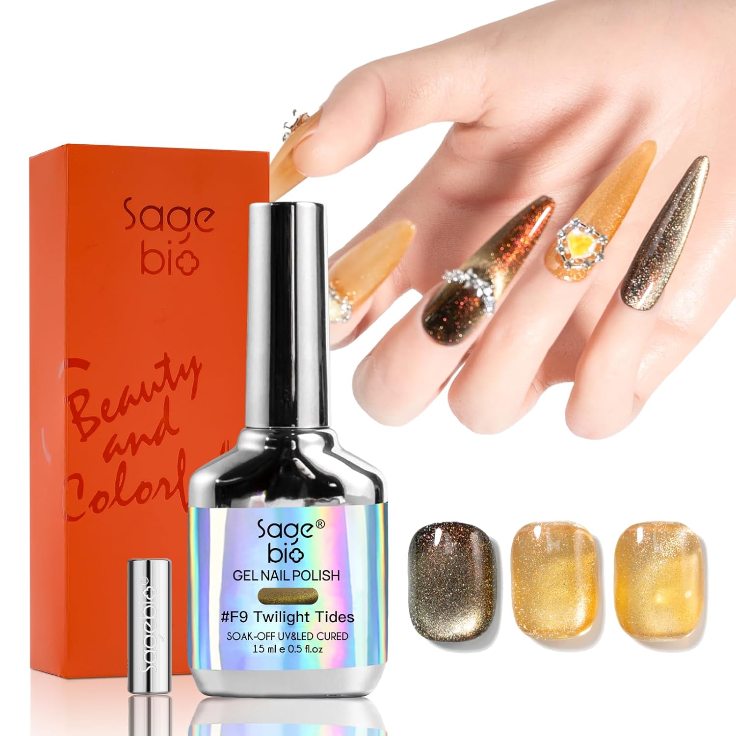 Cat Eye Gel Nail Polish, 15ml Magnetic Gel, High-Gloss Finish, Long-Lasting, DIY Manicure Kit with Magnet Stick, Stunning 3D Magnetic Effect, 06-Velvo Beauty