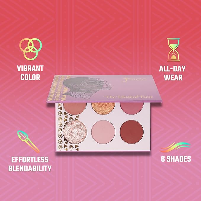 Juvia's Place Palette Blushed Rose - Rosy, Pinks, Rose-Gold, Shades of 6, Professional Eye Makeup, Pigmented Makeup Palette-Velvo Beauty