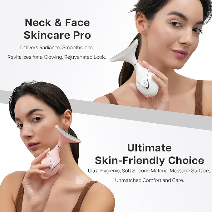 Iris Neck Face Massager, Pro Face Sculpting Tool with Charging Base, All-in-1 Facial Device for Enhanced Absorption, Radiance, Contouring, Elasticity, Home Facial Spa (White)-Velvo Beauty