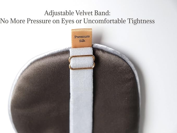Premium Handcrafted 25 Momme Mulberry Silk Eye Mask for Sleeping (Silver Lining)-Velvo Beauty