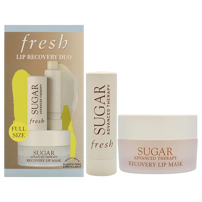 Lip Recovery Duo by Fresh for Women - 2 Pc 0.07oz Sugar Advanced Therapy Lip Treatment, 0.35oz Sugar Advanced Therapy Recovery Lip Mask-Velvo Beauty