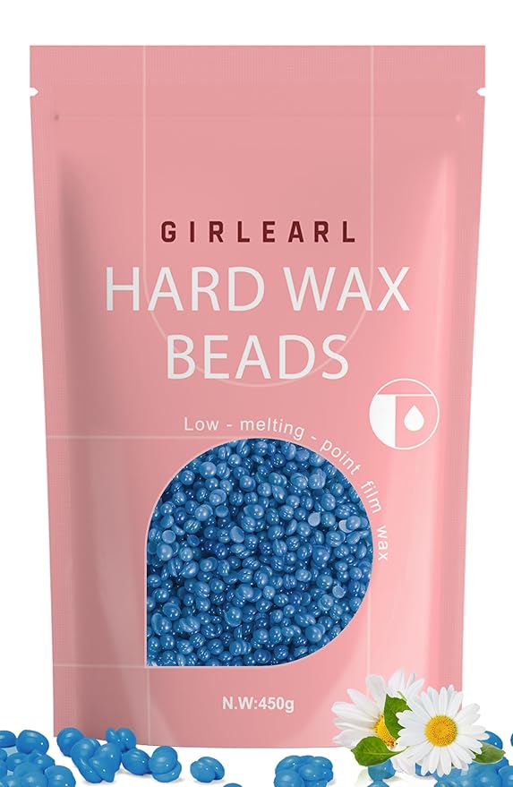 Hard Wax Beads, 1lb Wax Beans for Hair Removal, Hard Wax for Women Sensitive Skin at Home, Wax Refill Perfect for Brazilian Bikini, Eyebrow, Legs, Facial and Full Body with Chamomile Formula-Velvo Beauty