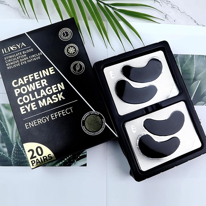 ROUSE 40 Pairs - Caffeine Under Eye Patches Eye Treatment Mask for Dark Circles Eye Fatigue Puffiness Refreshing Revitalizing Skin Care Eye Gel Pads (2 Boxes)-Velvo Beauty