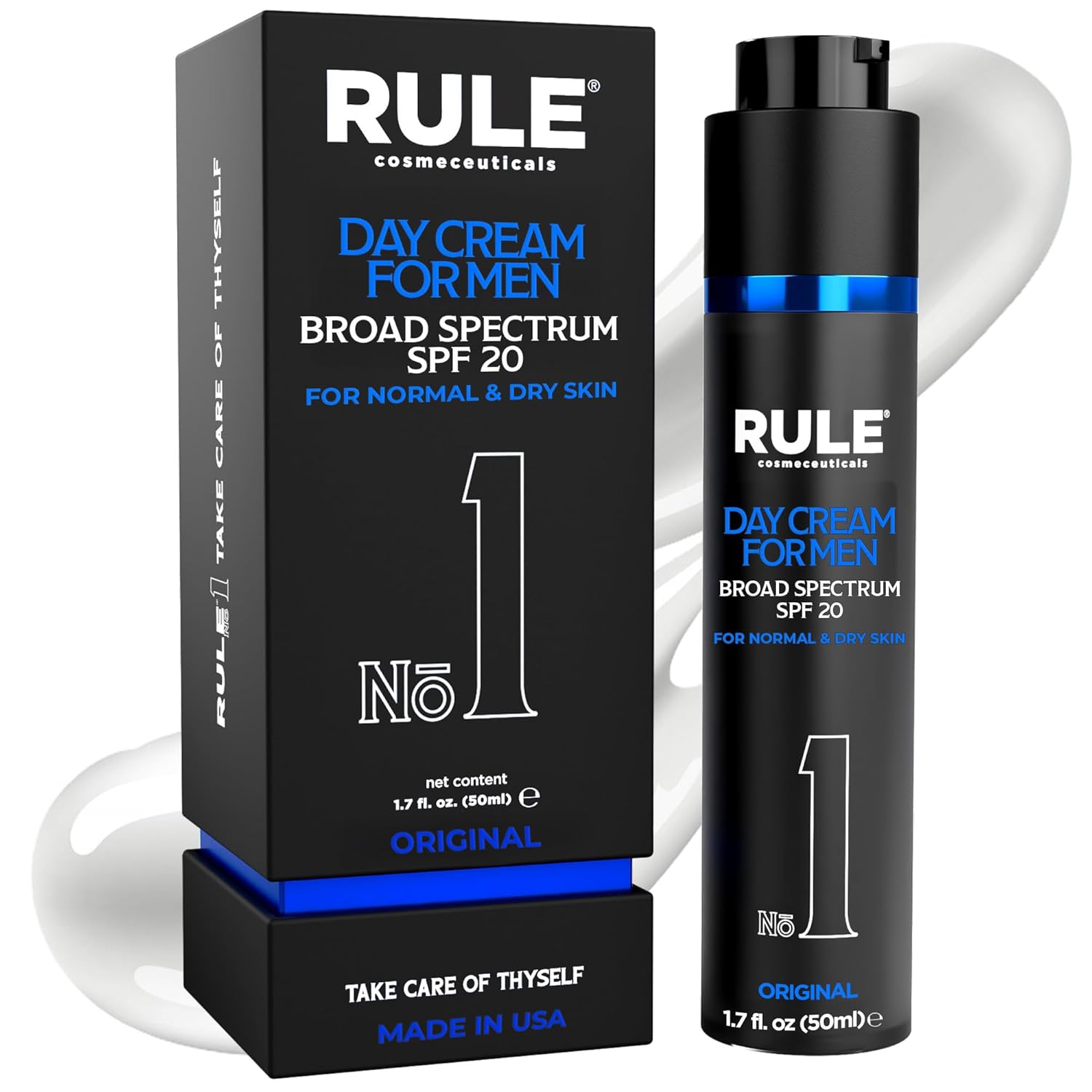 No.1 Day Cream for Men, 10-in-1 Anti-Aging Face Moisturizer to Reduce Wrinkles & Dryness, SPF 20, Collagen, Vitamins B, C & E - Normal & Dry Skin - Original, 50 mL-Velvo Beauty