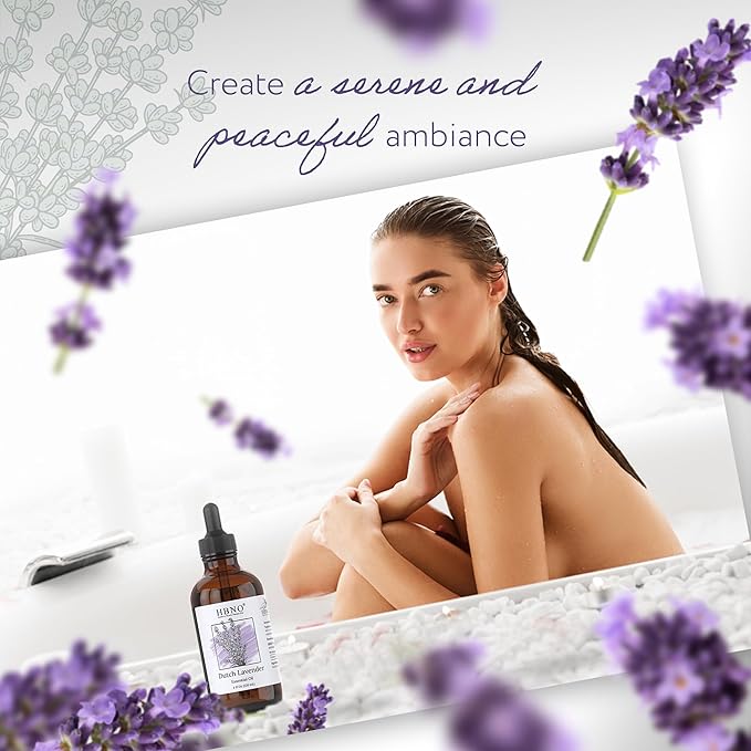 HBNO California Bottled Dutch Lavender Essential Oil 4 fl oz (120ml) - Natural Lavender Oil for Skin, Perfect for Cleaning, Aromatherapy, DIY & Diffuser-Velvo Beauty