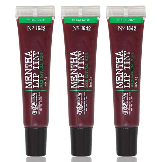 C.O. Bigelow Plum Mint Mentha Lip Tint Trio, Moisturizing Lip Balms for Dry Lips, Light Purple Tinted Lip Gloss, Bulk Lip Balm 3 Pack, 0.5 oz Each-Velvo Beauty