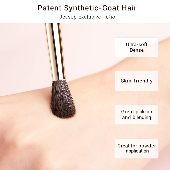 Jessup Professional Eye Makeup Brushes Set Natural-Synthetic 15pcs for Eyeshadow Blending Concealer Eyeliner Eyebrow, Zinfandel T284-Velvo Beauty
