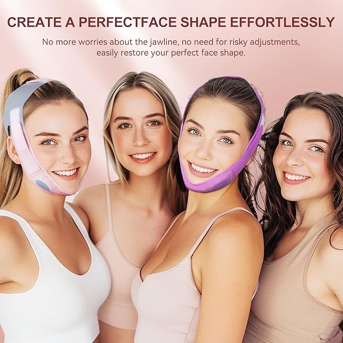 V-Line Mask Chin Up Mask V Shaped Face Mask Chin strap, Soft Silicone Chin Strap V Line Lifting Mask for Women,Jaw Exerciser-Velvo Beauty