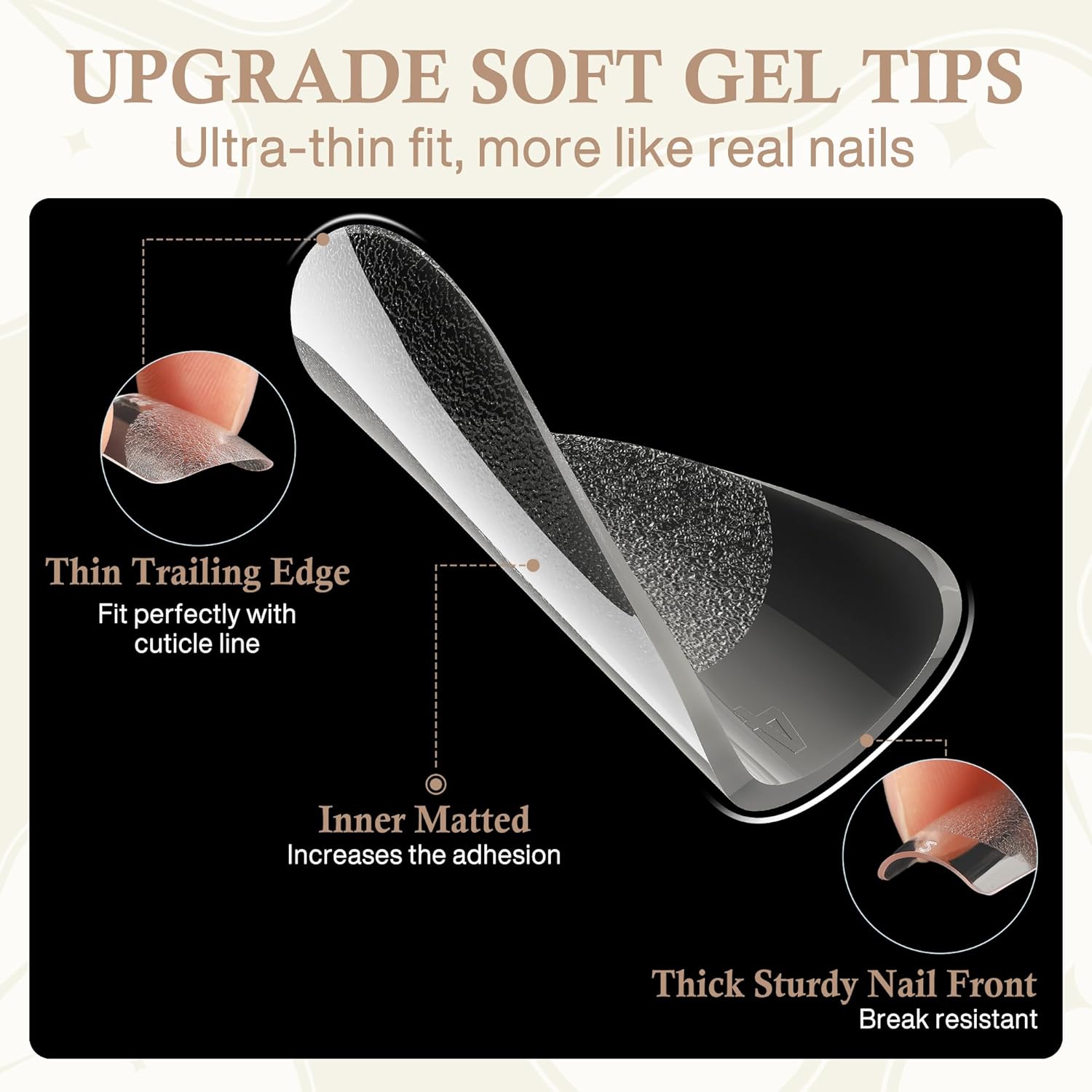 Square Nail Tips: 504pcs Soft Gel Extra Short Press on Nails, 12 Sizes XS Full Cover Clear XXS Extra Small Square Gel Nail Tips for Nail Extension DIY Home-Velvo Beauty