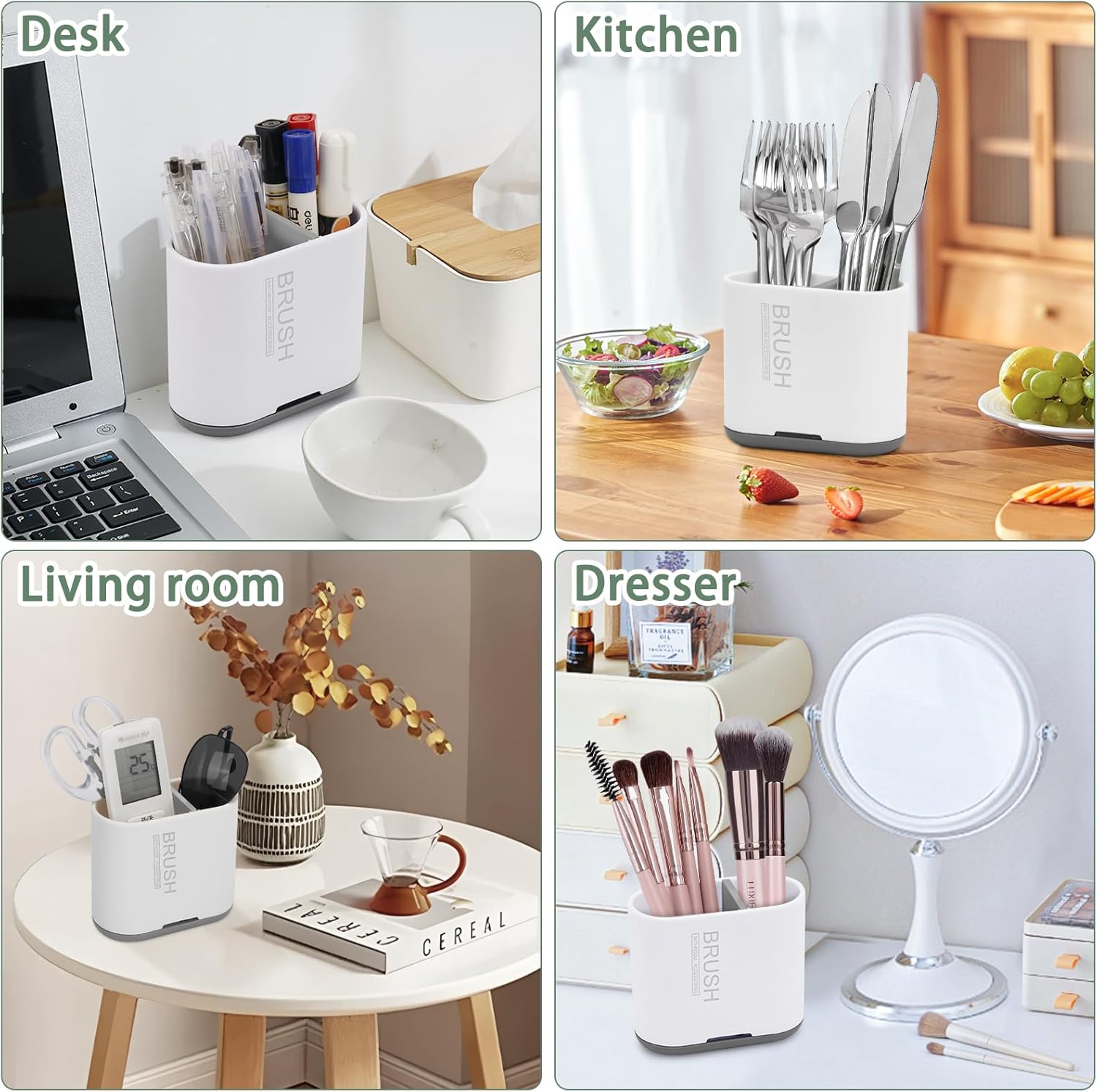 Chintu Toothbrush and Toothpaste Holder with Divider for Bathroom Countertop Organizer, Detachable for Easy Clean,Electric Toothbrush Holders Storage Caddy for Family (White/Gray)-Velvo Beauty