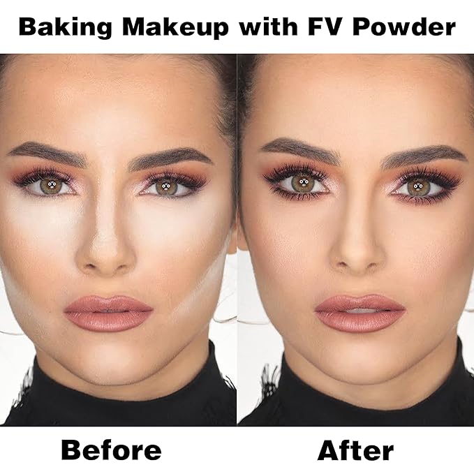 FV Translucent Loose Face Powder, Long Lasting & Lightweight Setting Powder with Matte Finish, Fine Powder for Natural Look, Minimizing Pores and Fine Lines Baking Powder 0.35oz (10g)-Velvo Beauty