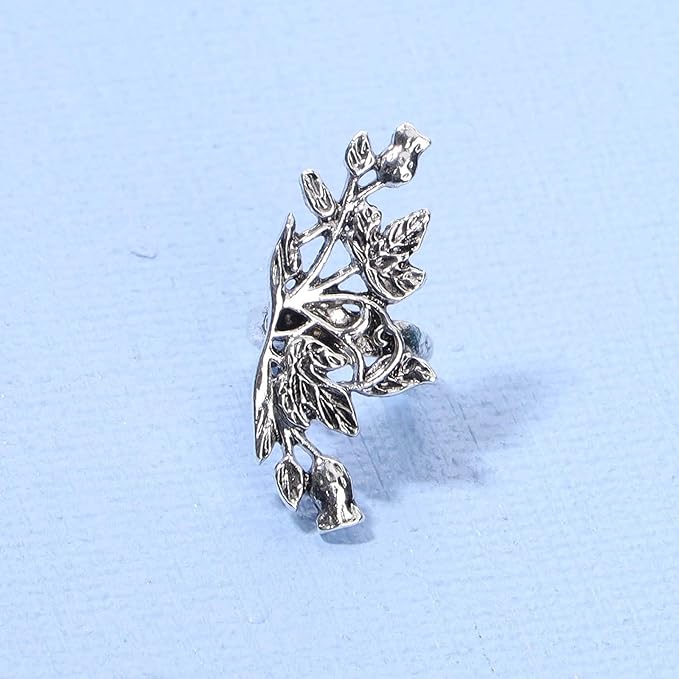 Boho Leaf Earcuff Earrings Silver Leaves Ear Cuffs Tiny No Piercing Earrings Helix Cartilage Cuff Earrings Simple Ear Crawler Earrings Jewelry for Women and Girls-Velvo Beauty