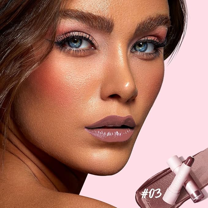 2PCS Tinted Lip Balm, Natural Semi-Gloss Finish, Hydrating Coloring 2 in 1 Lip Stick for Girls & Women 01&03-Velvo Beauty