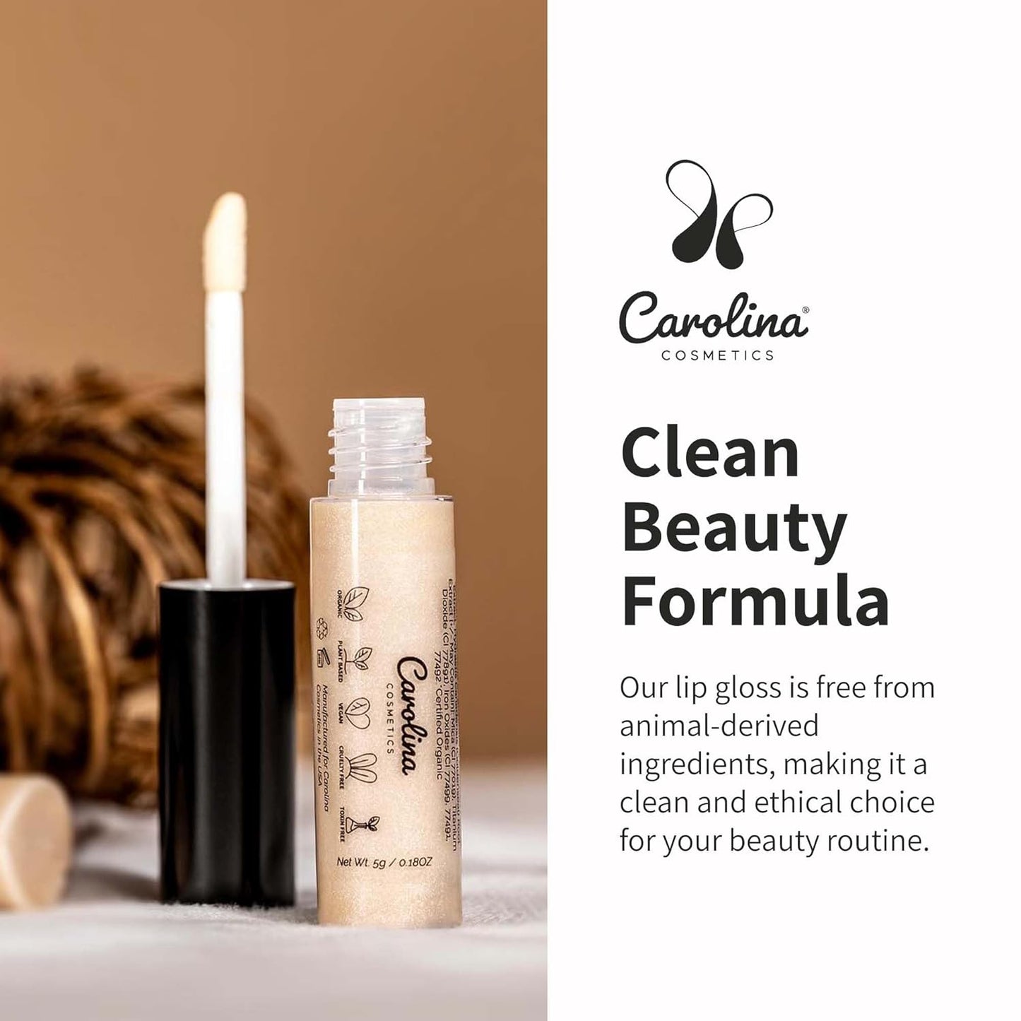 Plant-Based Non-Sticky Lip Gloss (Wifey) - Hydrating & Nourishing - Sunflower Seed Oil, Cacao & Grape Seed Oil - Gluten-Free, Vegan, Non-GMO, Paraben-Free - 5g/0.18oz-Velvo Beauty