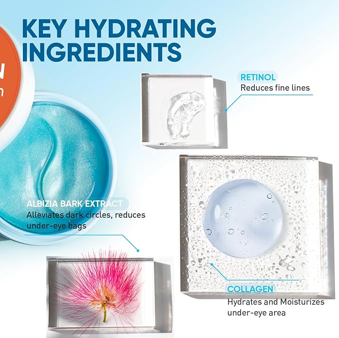 Under Eye Patches for Anti-Aging: 30 Pairs Retinol Collagen Gel Eye Pads - Reduces Wrinkles, Dark Circles, Eye Bags & Puffiness, Fine Lines Smoothing Treatment & Hydrating Eye Mask for Women-Velvo Beauty