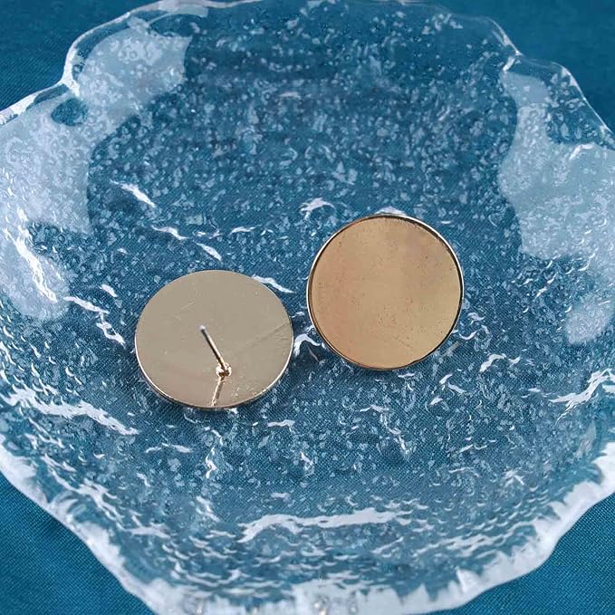 Boho Large Disc Coin Earrings Gold Coin Stud Earrings Geometric Circle Earrings Minimalist Round Circle Disc Earrings Jewelry for Women and Girls-Velvo Beauty