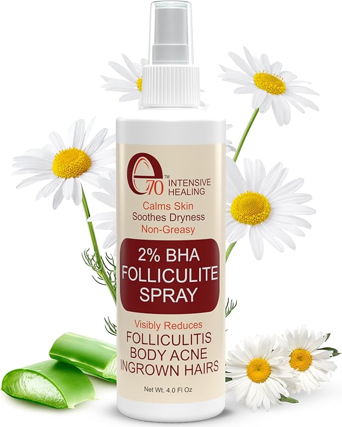 2% BHA Folliculitis Body Oil Spray - Salicylic Acid Body Mist with Tea Tree Oil & Aloe Vera - Spray Moisturizer for Dry Skin, Clogged Pores & Irritation, 4 fl. oz-Velvo Beauty