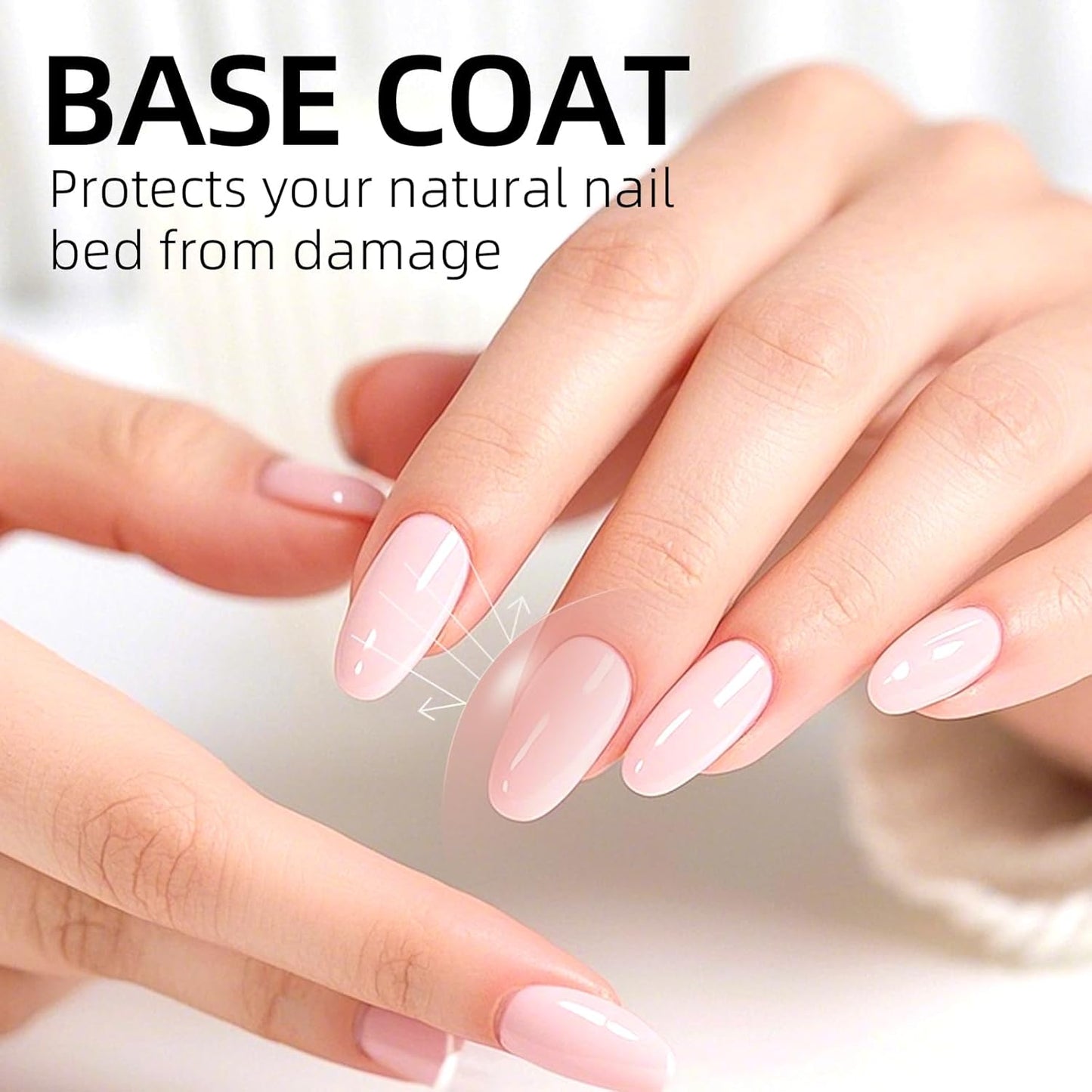 Major Dijit Base and Top Coat Nail Polish Set, 2Pcs No Wipe Shiny Top Coat for Fingernail Air Dry Clear Nail Polish Long Lasting Nail Protective DIY at Home (Base Coat Shiny Top Coat, 10 ML)-Velvo Beauty