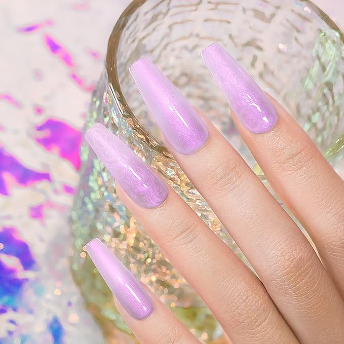 RARJSM Pearl Gel Builder Nail Polish Purple Hard Gel in a Bottle Mermaid Shell Glitter Pearlescent Thick Extension Structure for Nails 15ml Soak Off Curing Requires Salon Home DIY Beginner Use-Velvo Beauty