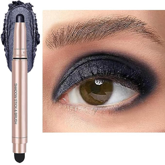 Black Cream Eyeshadow Stick, Single Shimmer Eyeshadow Pencil, Waterproof Long Lasting Eye Shadow Stick Makeup, Hypoallergenic High Pigmented Eye Highlighter Pen Create Multi-Dimensional Eyes Look 11#-Velvo Beauty