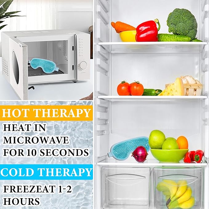 Cold Face Eye Mask Ice Pack for Dark Circles,Eye SPA,Pressure,Cooling Face Masks for Women Sleeping,Skin Care Gel Beads Hot Cold Use Ice Facial Mask-Velvo Beauty