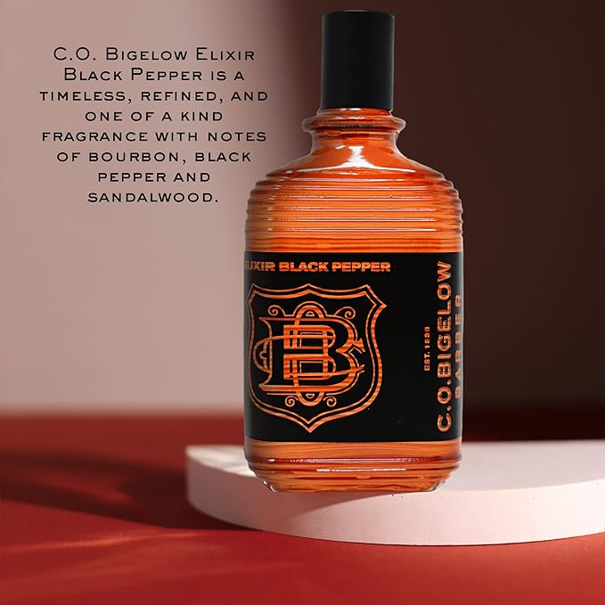 C.O. Bigelow - Elixir Black Pepper - No. 1586, 2.5 fl oz, Cologne for Men, Bourbon & Sandalwood Scented, Masculine, Refined, Long Lasting Mens Cologne-Velvo Beauty