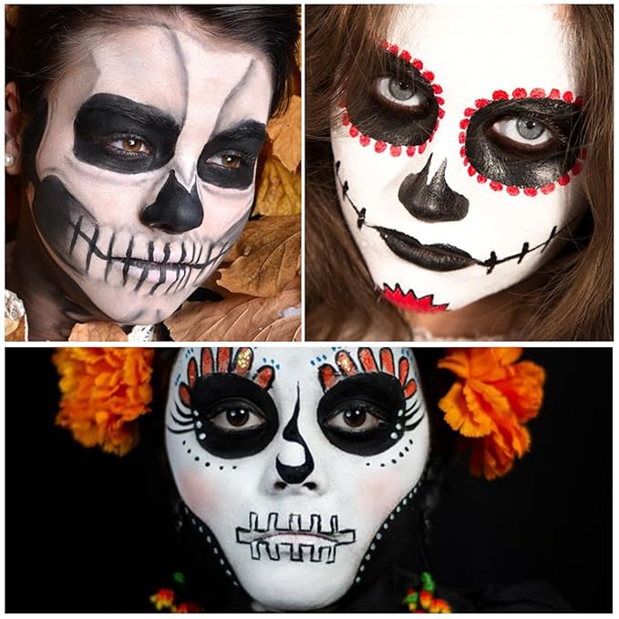 Black Face Body Paint Halloween Cosplay Clown Zombie Costume Sfx Makeup Professional Oil Based Cream Face Paint Palette for Adults and Kids-Velvo Beauty