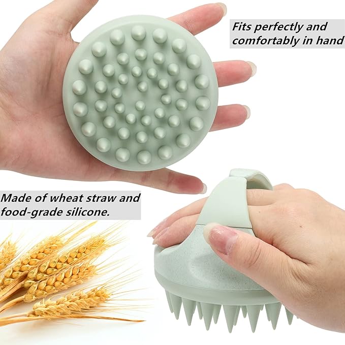 Hair Scalp Massager Shampoo Brush Silicone Scalp Scrubber Head Scrubber Exfoliating Brush - Green-Velvo Beauty