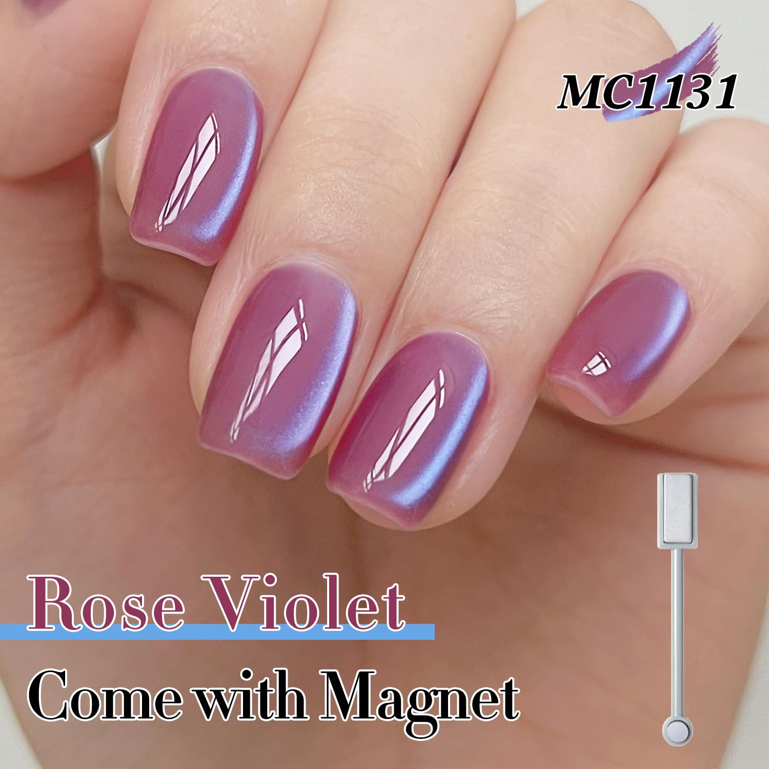 Double Rhythm 6 Colors Cat Eye Gel Polish Set Shimmer Glitter with Magnet Holographic Reflective Magnetic UV Nail Art Kit (6-Kit 43)-Velvo Beauty